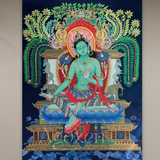 Green Tara - Gilded Luminous Oil Painting