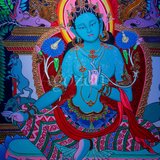 Green Tara - Gilded Luminous Oil Painting