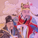 Fu Lu Shou (happiness, wealth and longevity) - Feng Shui Master Silk Painting