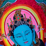 Green Tara - Gilded Luminous Oil Painting